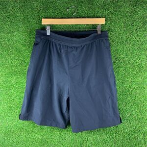 Fabletics Shorts Men’s L The Black One 8"  Lined Athletic Stretch Train Swim